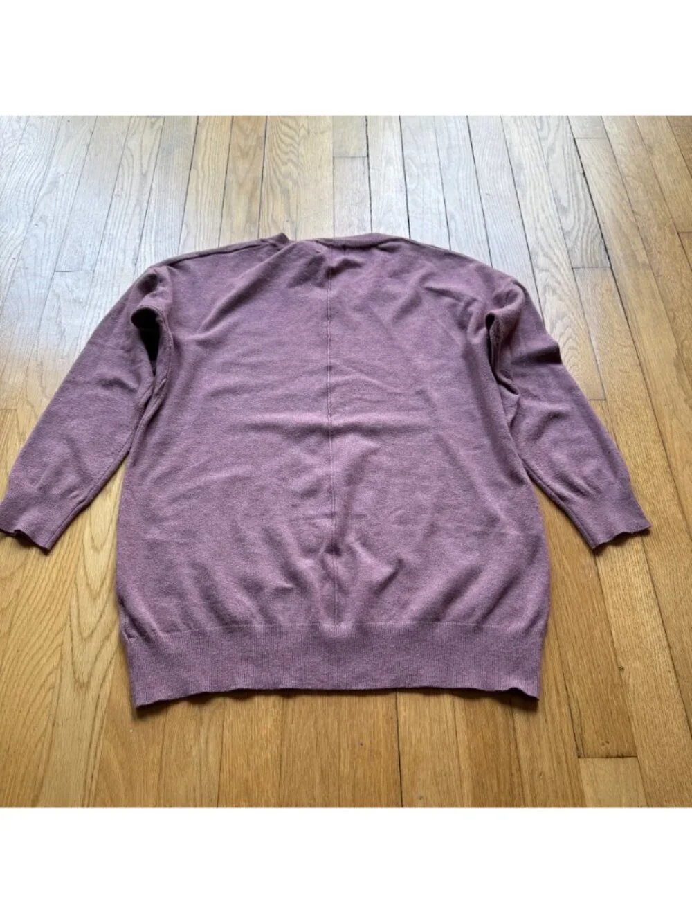 Dreamers Size S Mauve Cotton Rayon Blend Lightweight Long Sleeve V-Neck Sweater
